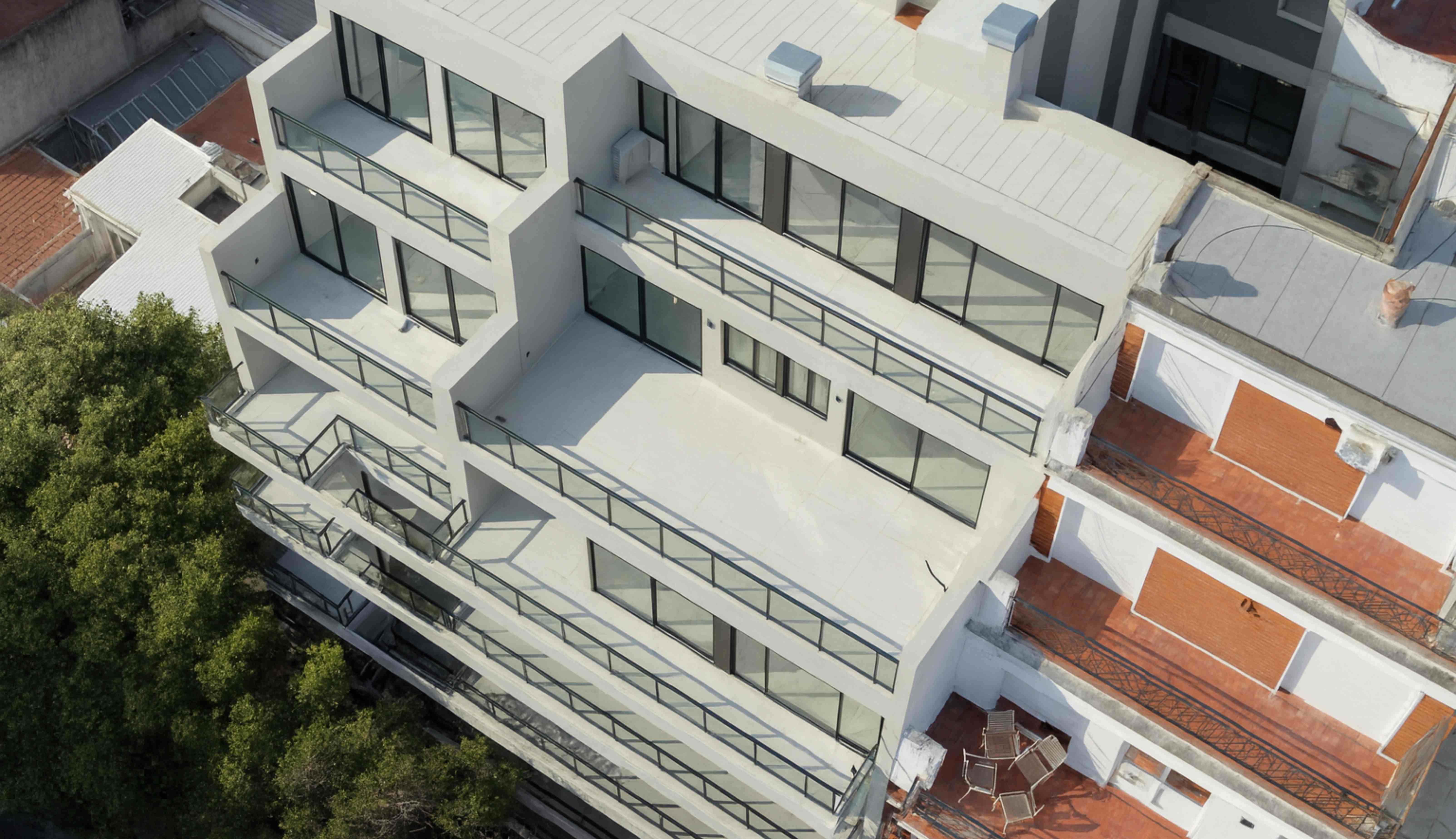 Vista aérea de terrazas